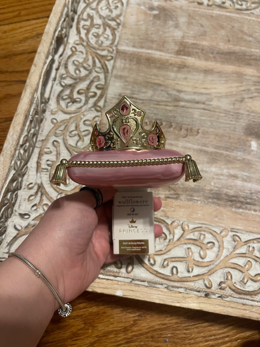 Bath & Body Works Pink and Gold Crown Wallflower Plug-In Cover